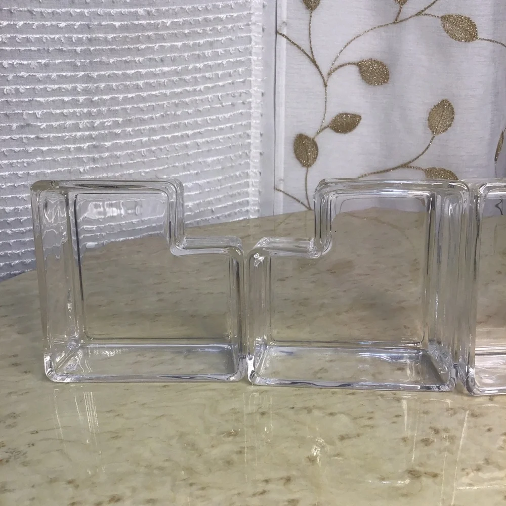 Modern Square Glass Candy Snack Serving Dishes Trinket Bowls